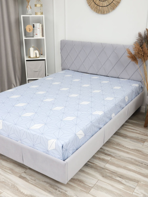 Простыня поплин Галактика-компаньон серо-голубой