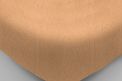 Махровая простынь на резинке персик